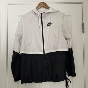 Nike Black and White Hooded Jacket